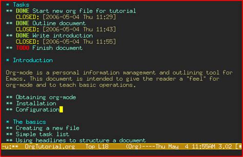 Mode Org Mode Le Mode Dorganisation Sous Emacs