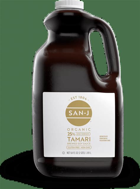 Rich Organic Tamari Soy Sauce 25 Less Sodium 64oz San J