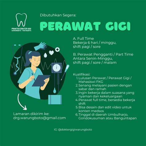 Lowongan Kerja Perawat Gigi Di Praktek Dokter Gigi Warungboto