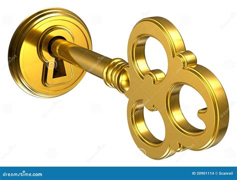 Golden Key In Keyhole Stock Images Image 20901114