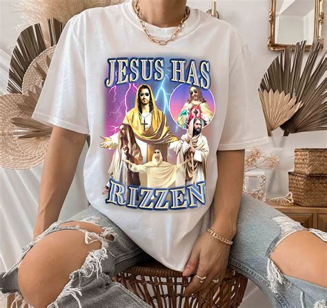 Jesus Has Rizzen Vintage God Christian T Shirt He Is Rizzen Etsy