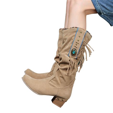 Bnwani Women Shoes Fall Shop Low Heel Boots Pull On Thick Knight Knee