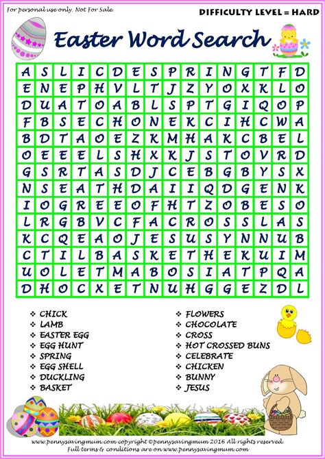 Free Printable Easter Word Search