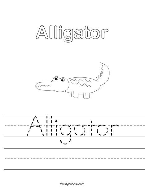 Alligator Worksheet Twisty Noodle