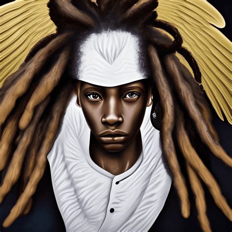 African American Warriors With White Wings And Oval Eyes · Creative Fabrica