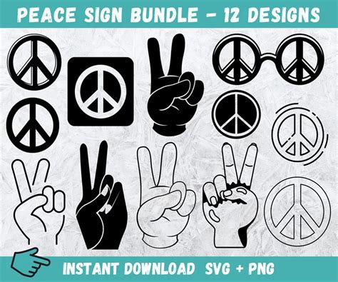 Peace Sign Svg Peace Svg Peace Sign Silhouette Peace Sign Clipart Peace Sign Bundle Svg