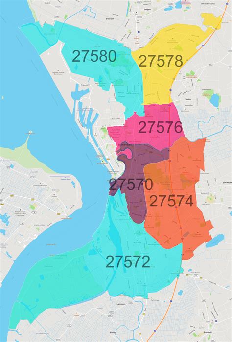 Bremerhaven Postleitzahlen Karte Atlasbig