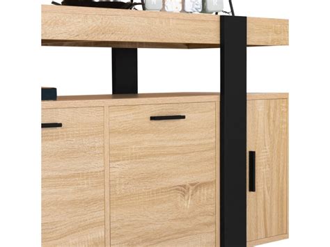 Buffet Cm Phoenix Portes Bois Et Noir Conforama