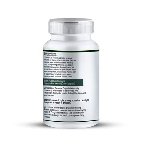 Zenius Pure Papaya Leaf Extract Capsule For Boosting Platelet Count