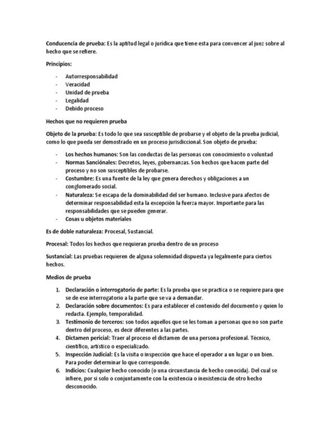 Repaso Probatorio Pdf Evidencia Ley Ley Procesal