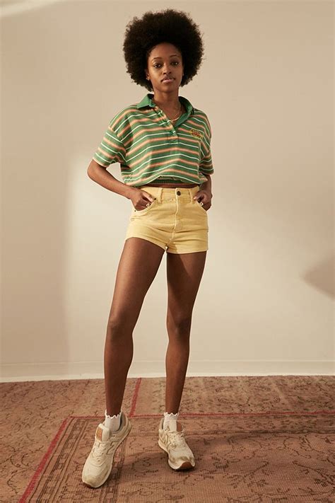 Bdg Tampa Yellow Corduroy Hot Pants Urban Outfitters Uk