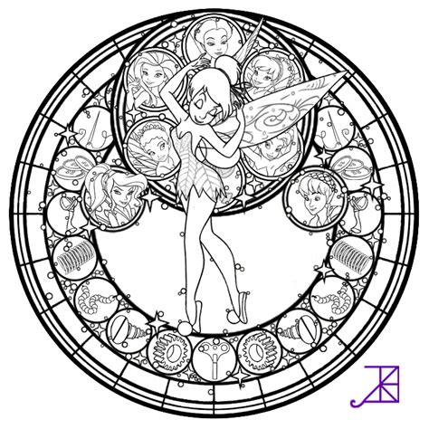 Disney Fairies Stained Glass Line Art By Akili Amethyst On Deviantart