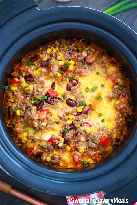 Slow Cooker Taco Casserole Sweet And Savory Meals