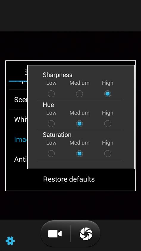 Stock android camera app. How to prevent default settings from taking ...