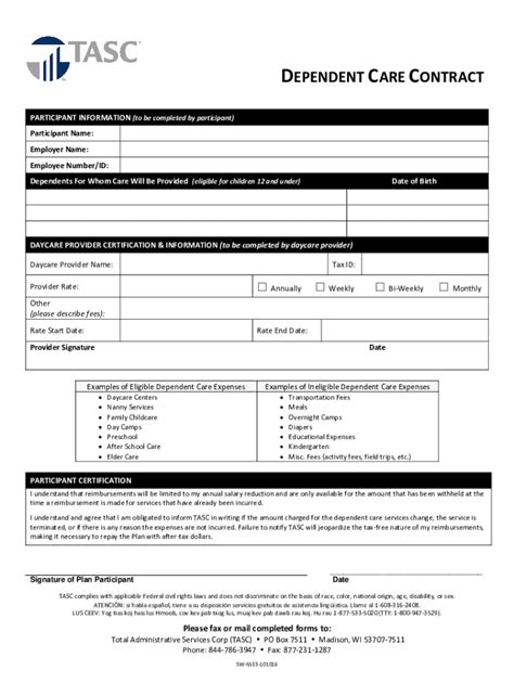 Fillable Online Dependent Care Assistance Plan Employee Manual Fax