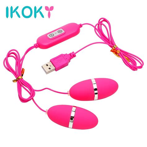 Ikoky Dual Vibrating Egg Usb Vibrator Sex Toys For Woman G Spot