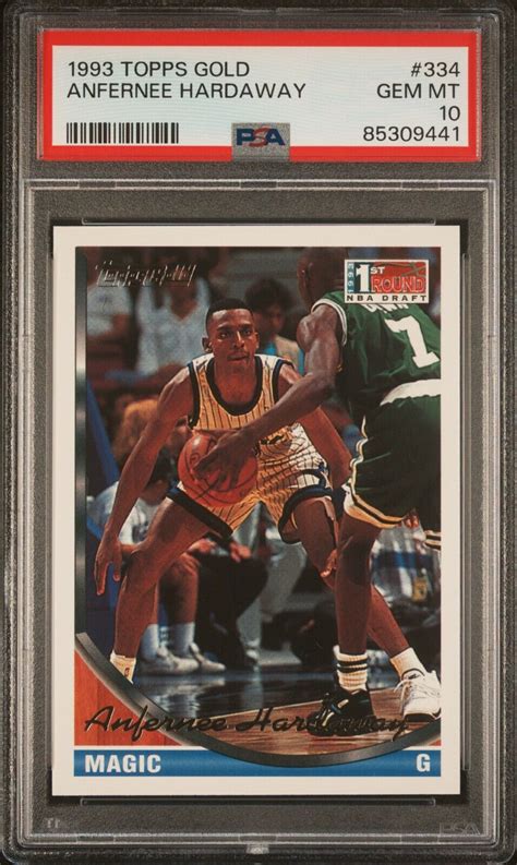 PSA 10 GEM MINT 1993 TOPPS GOLD ANFERNEE HARDAWAY 334 ROOKIE RC MAGIC