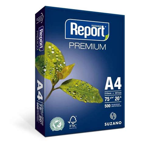 Papel Sulfite A Branco Premium Folhas X Mm G Report Caixa