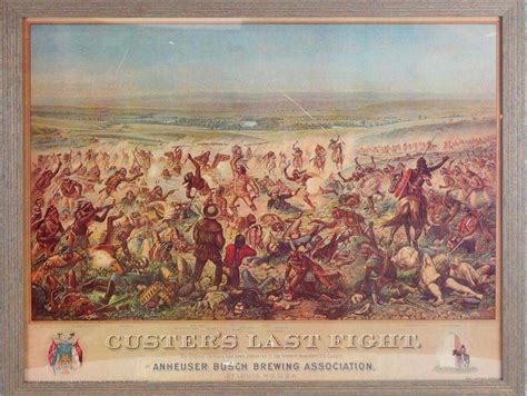 Anheuser-Busch Custer's Last Stand Vintage Litho