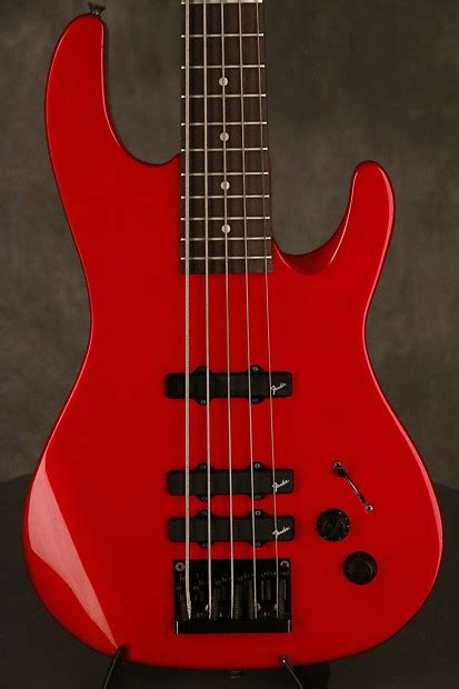 1985 86 Fender Hm Bass V 5 String Metallic Red Mij Made In Reverb