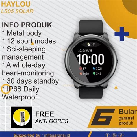 Jual Haylou Ls Solar Tft Touch Screen Smartwatch Ip English Version