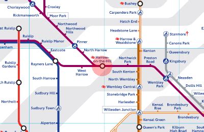 Harrow-on-the-Hill station map - London Underground Tube