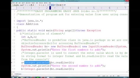 Addition Of Two Numbers In Java Through User Input YouTube