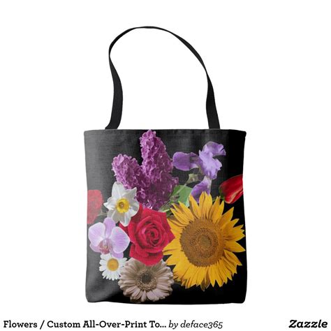 Flowers Custom All Over Print Tote Bag Tote Bag Printed Tote Bags