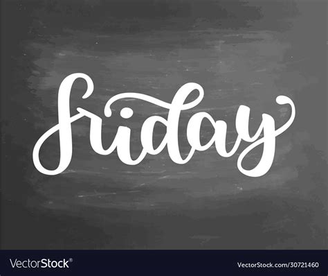 Friday Handwriting Font Calligraphy Royalty Free Vector