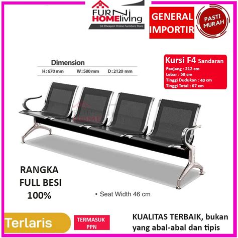 Jual Kursi Tunggu Besi Stainless 4 Dudukan 4 Seater F4 Shopee Indonesia