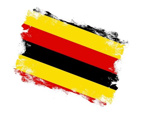 Premium Photo Stroke Brush Painted Flag Of Uganda On White Background