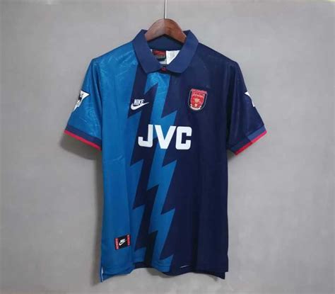 Us 3500 With Epl Patch Retro Jersey 1995 1996 Arsenal 10 Bergkamp