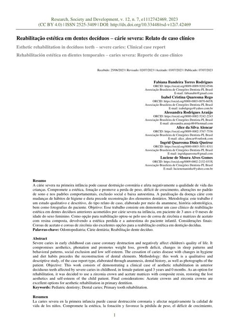 PDF Reabilitação estética em dentes decíduos cárie severa Relato