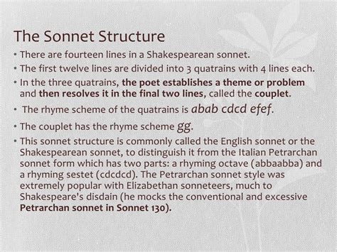 PPT - THe Shakespearean Sonnets PowerPoint Presentation, free download - ID:1993818