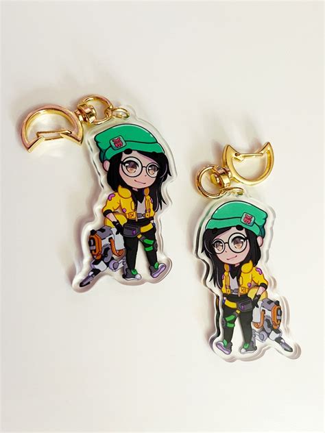 Valorant Inspired Agent 25 Double Sided Keychains Jett Sage Sova