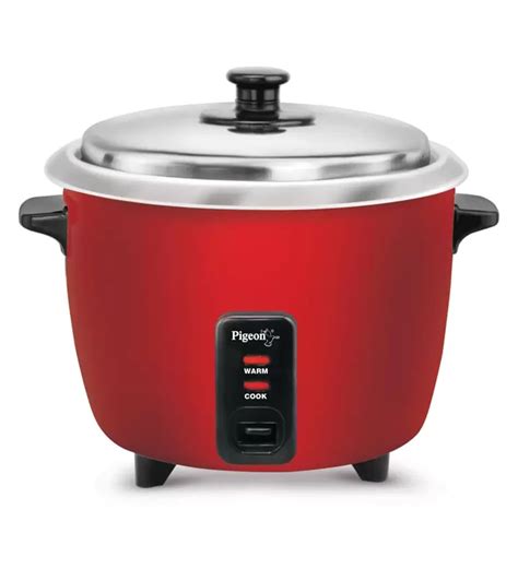 Buy 400 W Double Pot Stainless Steel Electric Rice Cooker (Red)- 1 Ltr ...