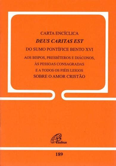 Livro Carta Encíclica Deus Caritas Est do Sumo Pontífice Bento XVI