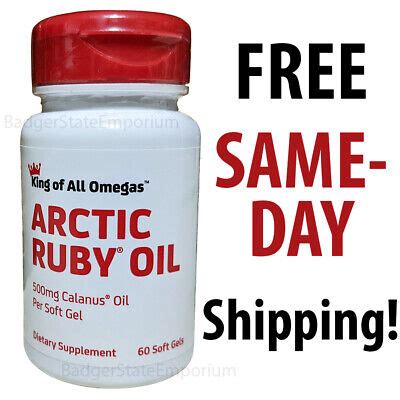 Arctic Ruby Oil 60 Soft Gels 500mg Calanus Oil Expires 7 2027 King Of