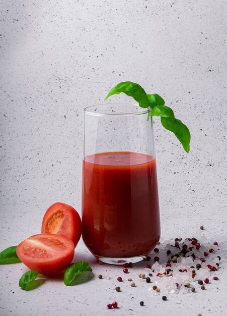 Premium Photo Selective Focus Natural Tomato Drink Tomato Juice