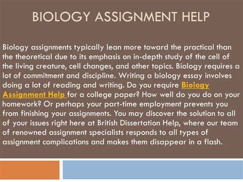 Ppt Biology Assignment Help Powerpoint Presentation Free Download Id 11587086