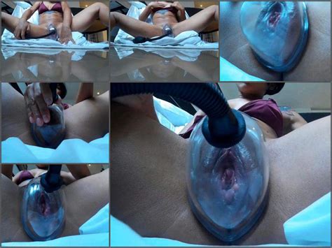 Suction Pump Porn Ebony Brunette Vaginal Pump Examination Closeup
