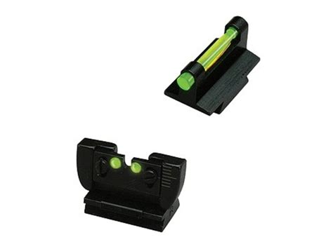 HIVIZ Sight Set Ruger 10 22 Steel Fiber Optic Green Adjustable Rear