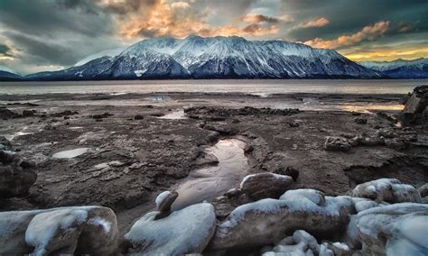 December Sunset Winter Low Tide Turnagain Arm Alaska Dave Krause