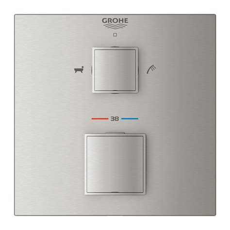 Grohtherm Cube Thermostatic Bath Tub Mixer For 2 Outlets With