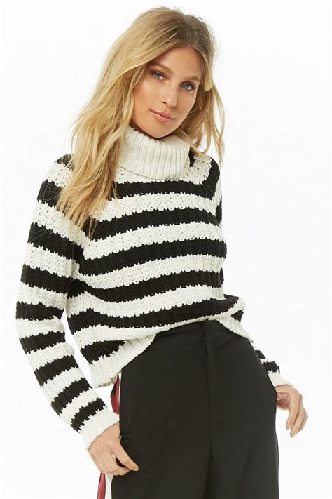 Shop Striped Turtleneck Sweater For Women From Latest Collection At Forever 21 403196