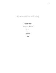 OPPOSITE SEX PARENTING Edited Docx 1 Opposite Sex Parenting Versus Same Sex Parenting Student