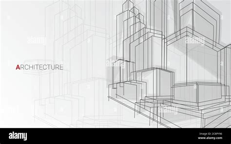 Vector Background With Abstract Architectural Sketch Of Buildings