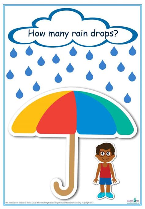 Counting Raindrops Printable Maths Games And Activities Standard Print