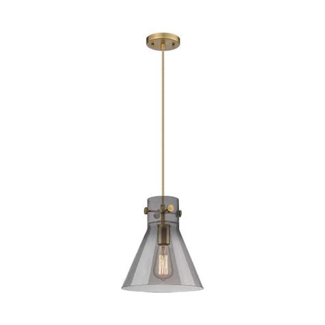 Innovations Newton Cone Watt Light Brushed Brass Shaded Pendant