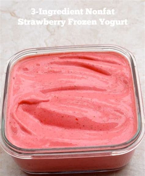 3 Ingredient Nonfat Strawberry Frozen Yogurt All Recipes Club
